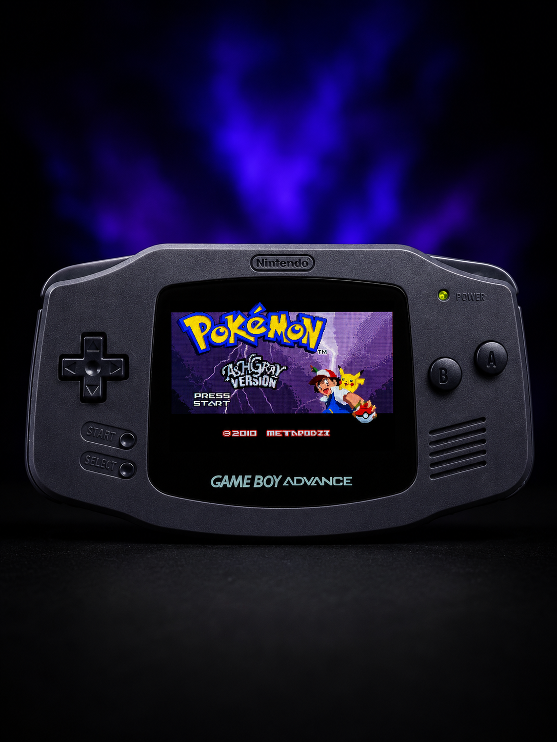 Refurbished Game Boy Advance Triple Black edition with 2025 IPS V5 backlit screen and sleek black shell