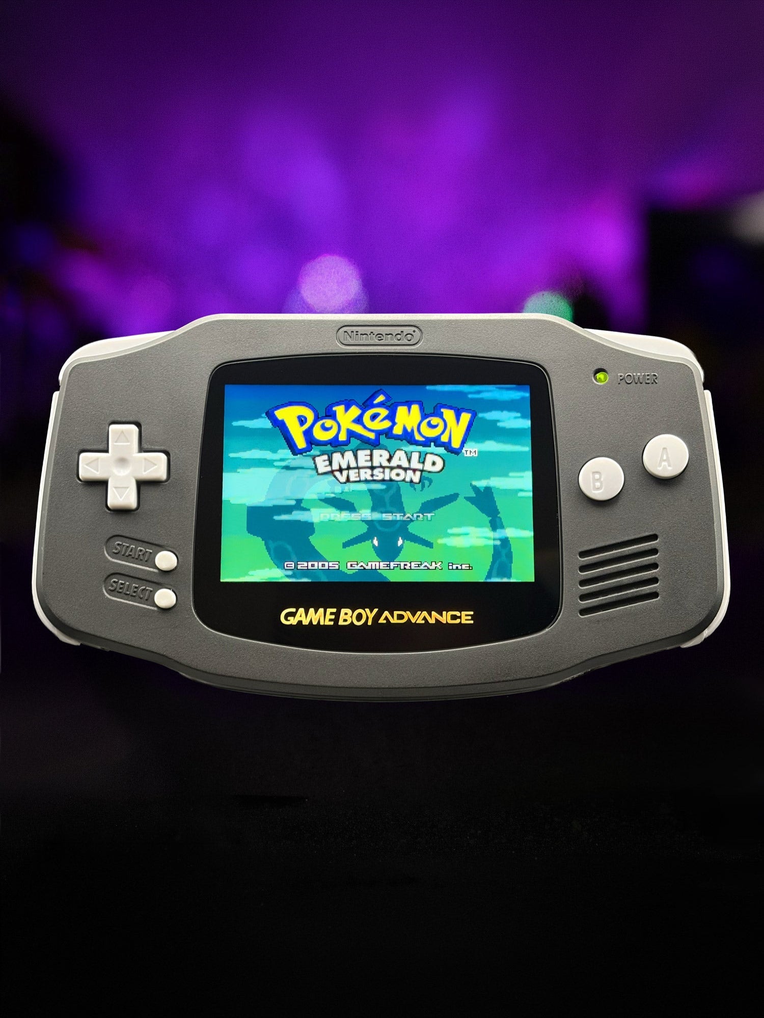 Refurbished Game Boy Advance Slate Grey Edition with 2025 IPS V5 backlit display and ergonomic design