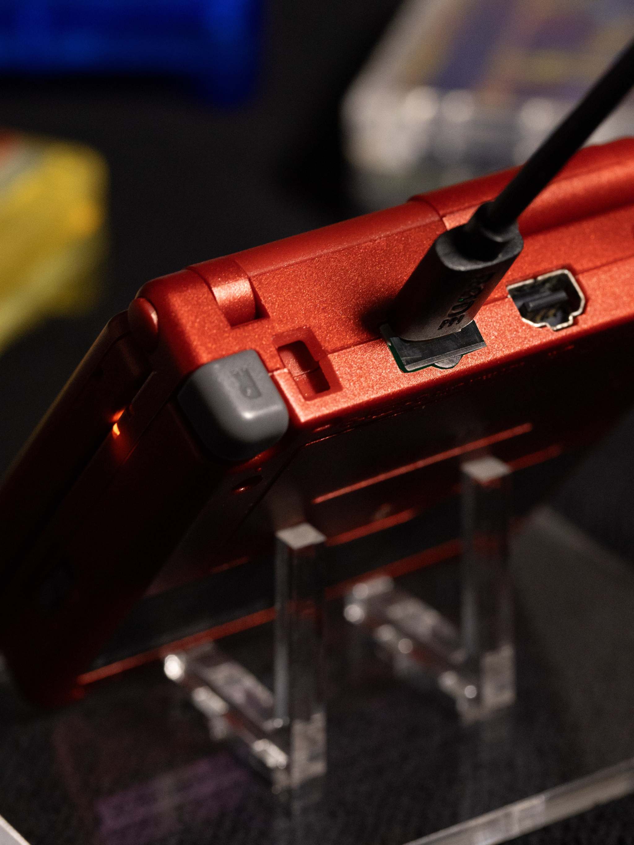 Refurbished Game Boy Advance SP Groudon Edition with volcanic red shell and IPS V5 backlit screen