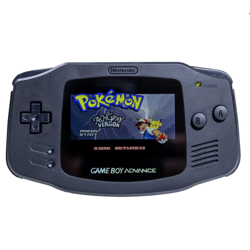 Refurbished Game Boy Advance Triple Black edition with 2025 IPS V5 backlit screen and sleek black shell