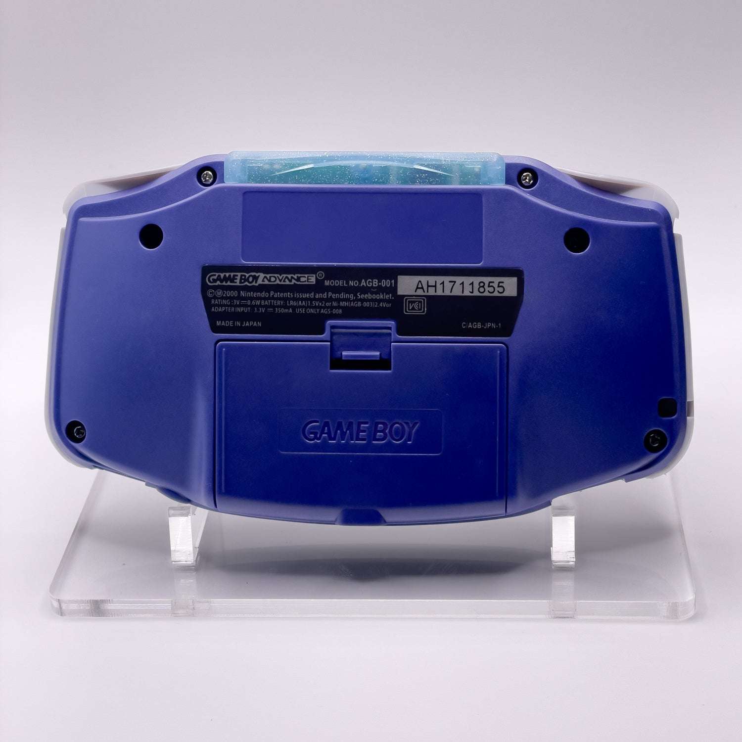 Classic Indigo Gameboy Advance with 2025 IPS V5 backlit screen and built-in headphone jack