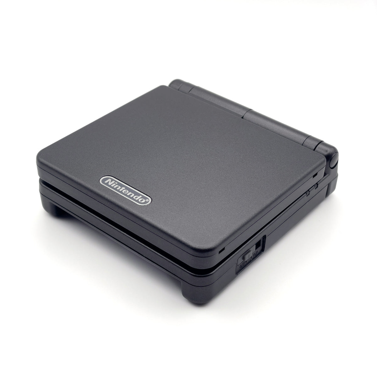 Game Boy Advance SP Stealth Black Edition with IPS V5 display and genuine Nintendo hardware