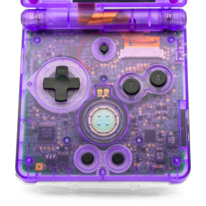 Game Boy Advance SP Gengar Evolution Edition with purple transparent shell