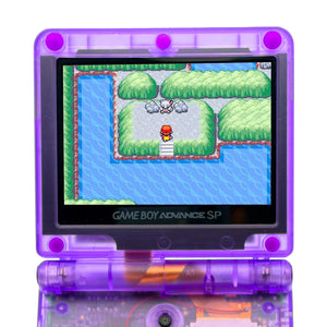 Game Boy Advance SP Gengar Evolution Edition purple transparent console
