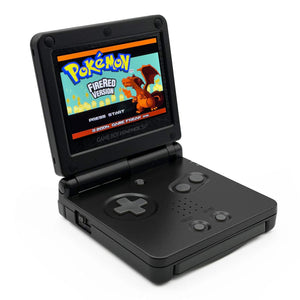 Game Boy Advance SP Stealth Black Edition handheld console with IPS V5 display