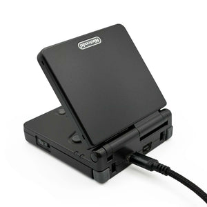 Game Boy Advance SP Stealth Black Edition handheld console with IPS V5 display