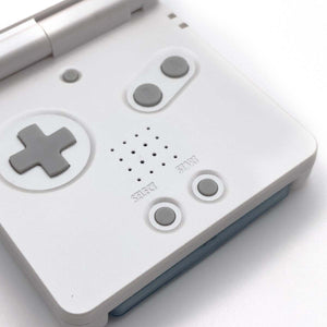 White Game Boy Advance SP with IPS V5 backlit screen