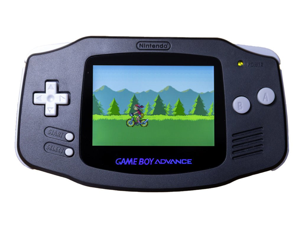 Refurbished Game Boy Advance Slate Grey edition with 2025 IPS V5 backlit display and ergonomic design