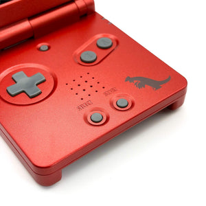 Refurbished Game Boy Advance SP Groudon Edition with red shell and IPS V5 screen