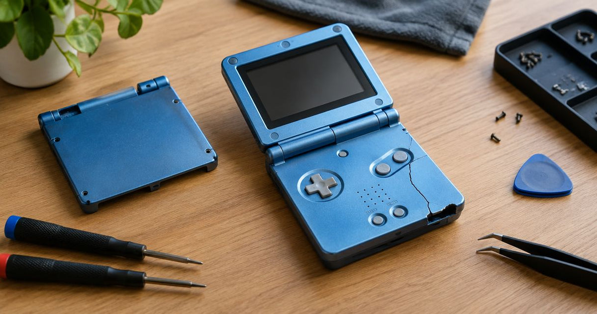 Can a cracked Game Boy Advance SP shell be repaired?