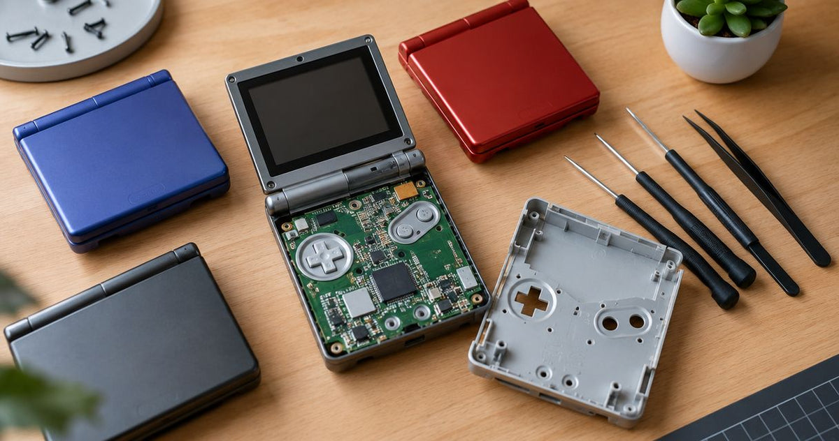 Can a Game Boy Advance SP's shell be swapped without damaging the motherboard?