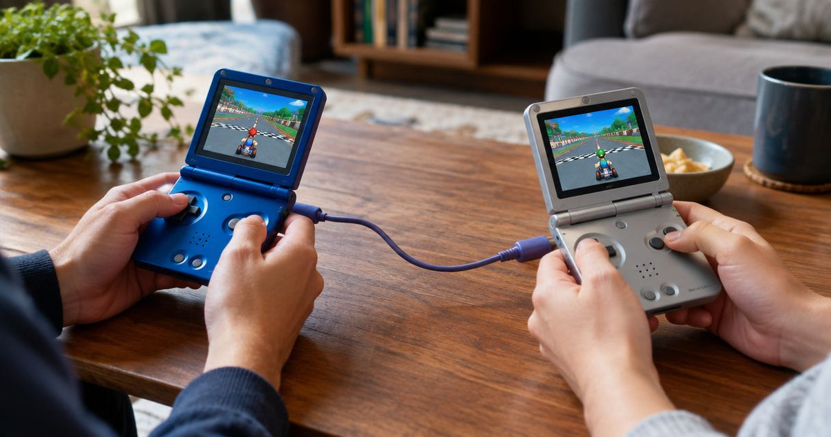 Can a Game Boy Advance SP be used with a link cable for Mario Kart multiplayer?