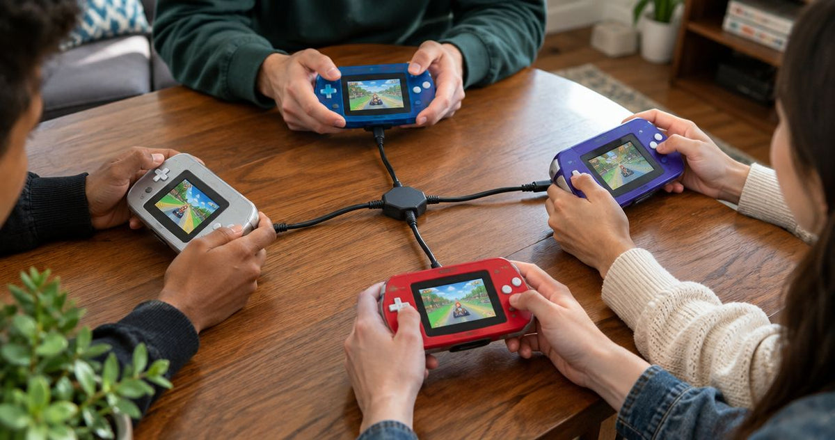 Four-player Game Boy Advance link cable setup for Mario Kart Super Circuit: complete 2026 workflow