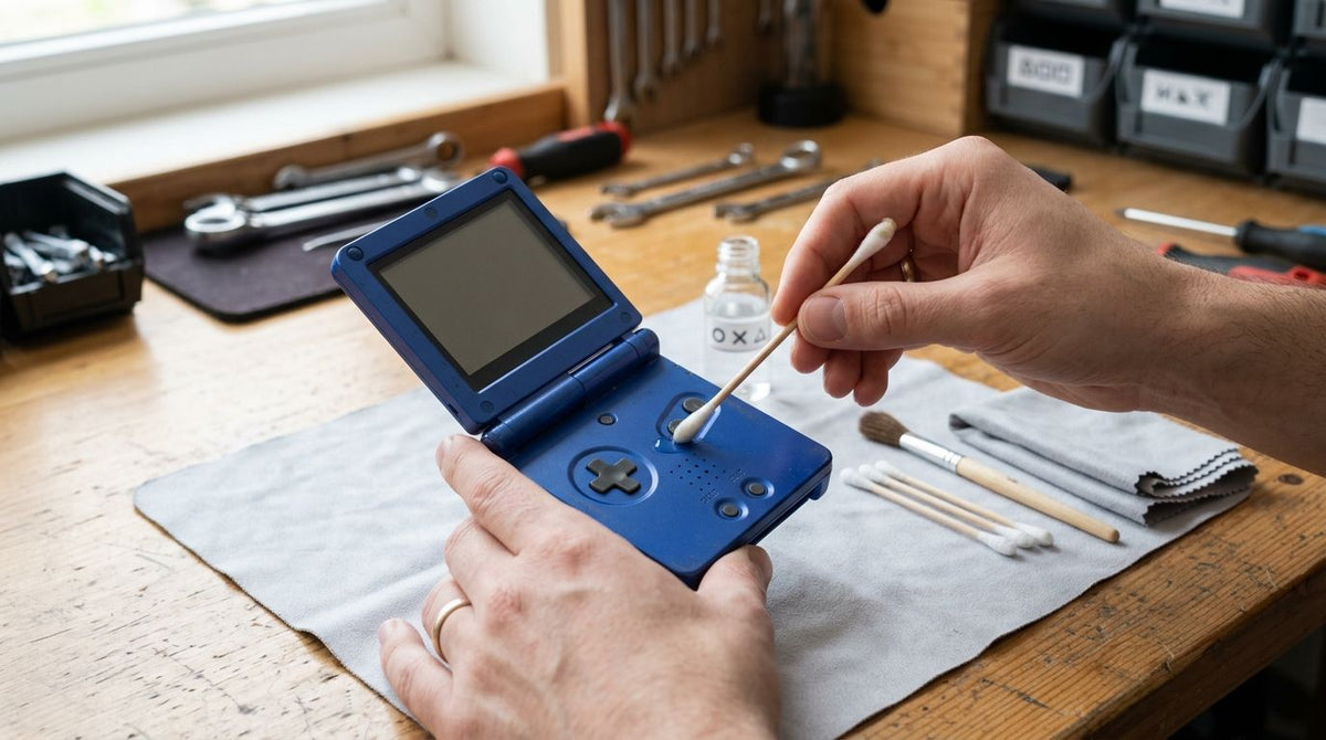 How to clean a Game Boy Advance SP shell without damaging it