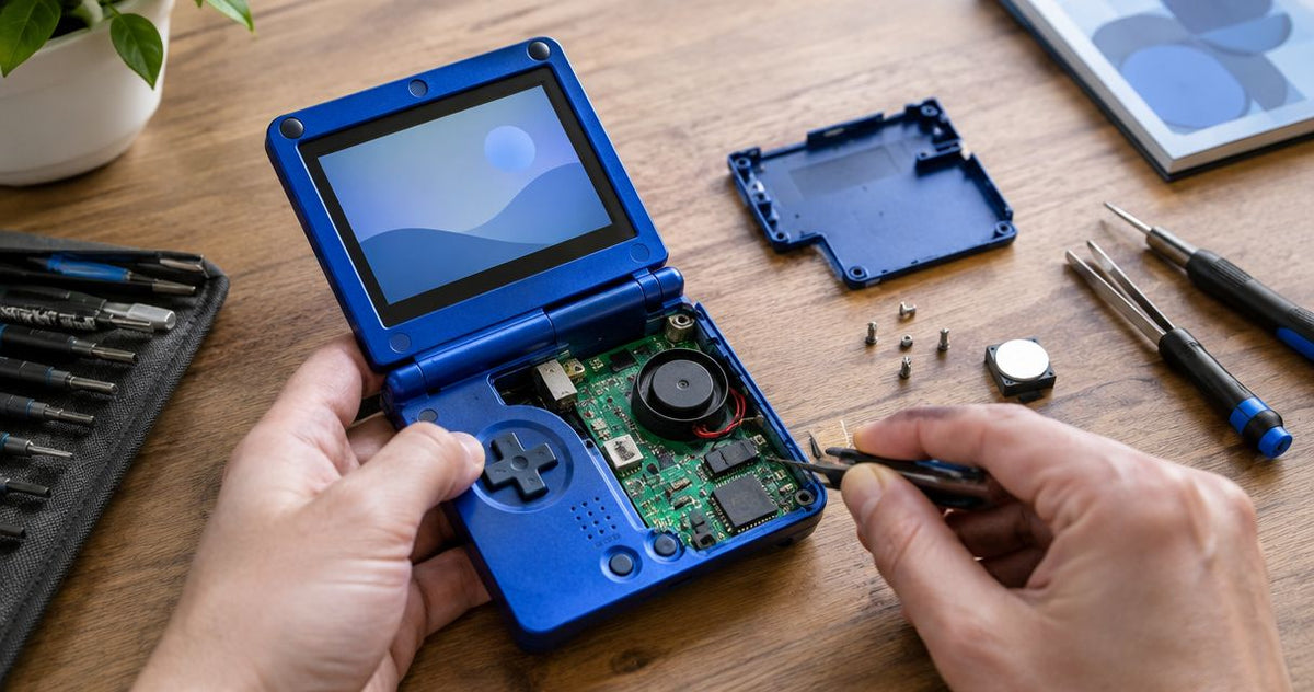Can a Game Boy Advance SP be repaired if the speaker stops working?
