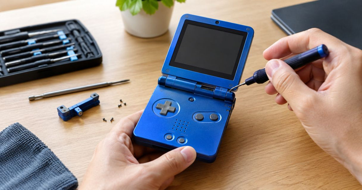 Can a broken Game Boy Advance SP hinge be repaired?