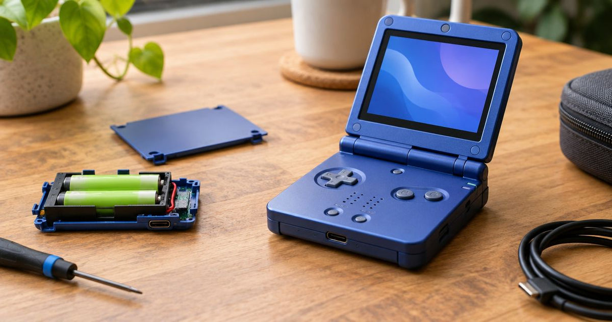 Can a Game Boy Advance SP run on rechargeable batteries after a USB-C mod?