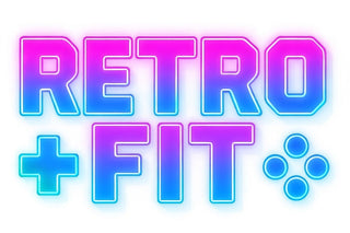Neon 'Retro Fit' text on a white background