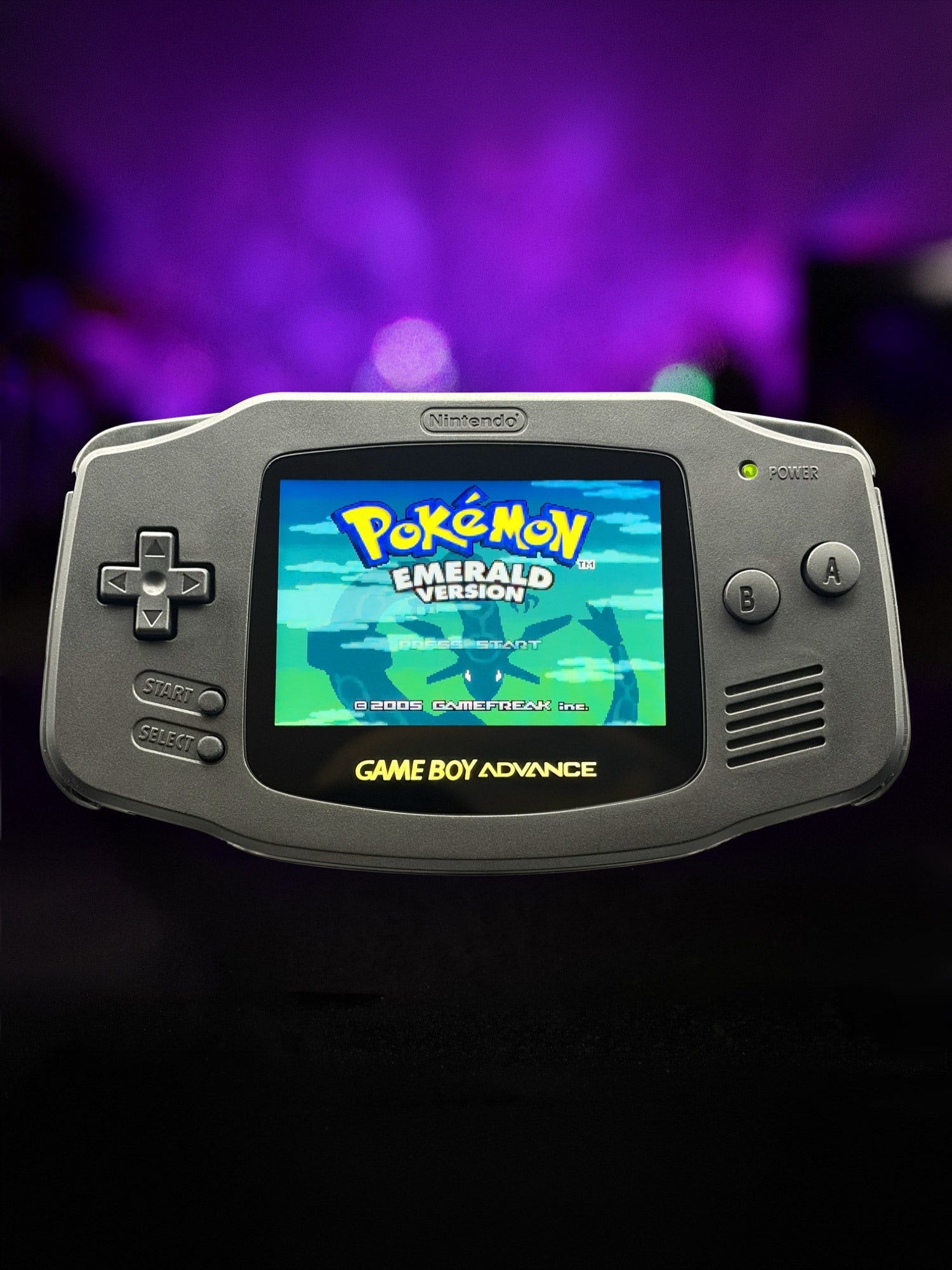 Refurbished Game Boy Advance Triple Black edition with 2025 IPS V5 backlit screen and sleek black shell