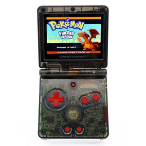 Game Boy Advance SP Shiny Charizard Evolution Edition handheld console with Charizard artwork