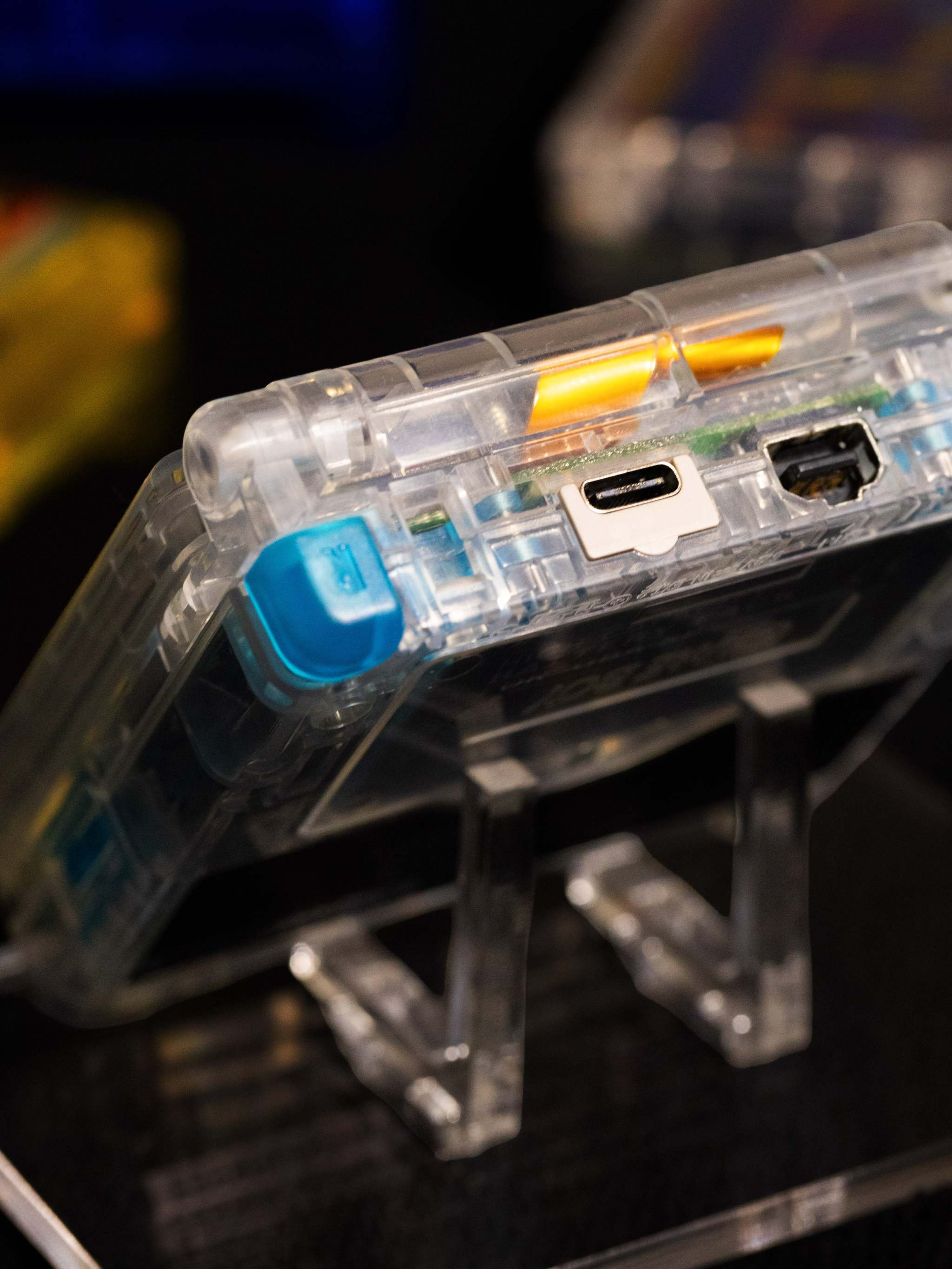 Custom Surfing Pikachu Game Boy Advance SP with transparent shell and IPS V5 display