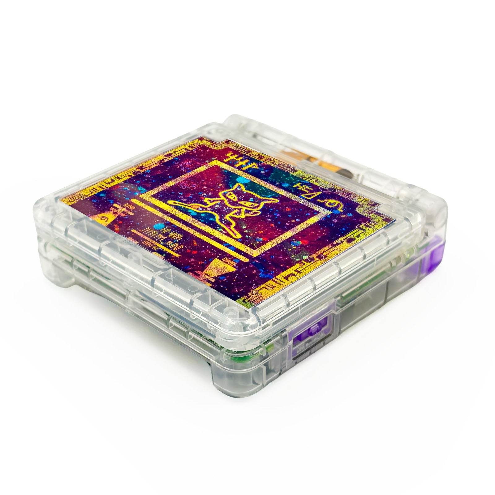 Ancient Mew Edition Game Boy Advance SP with cosmic design and IPS V5 display