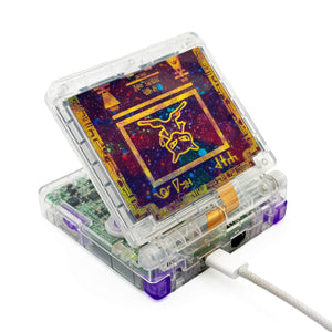 Ancient Mew Edition Game Boy Advance SP with transparent cosmic design