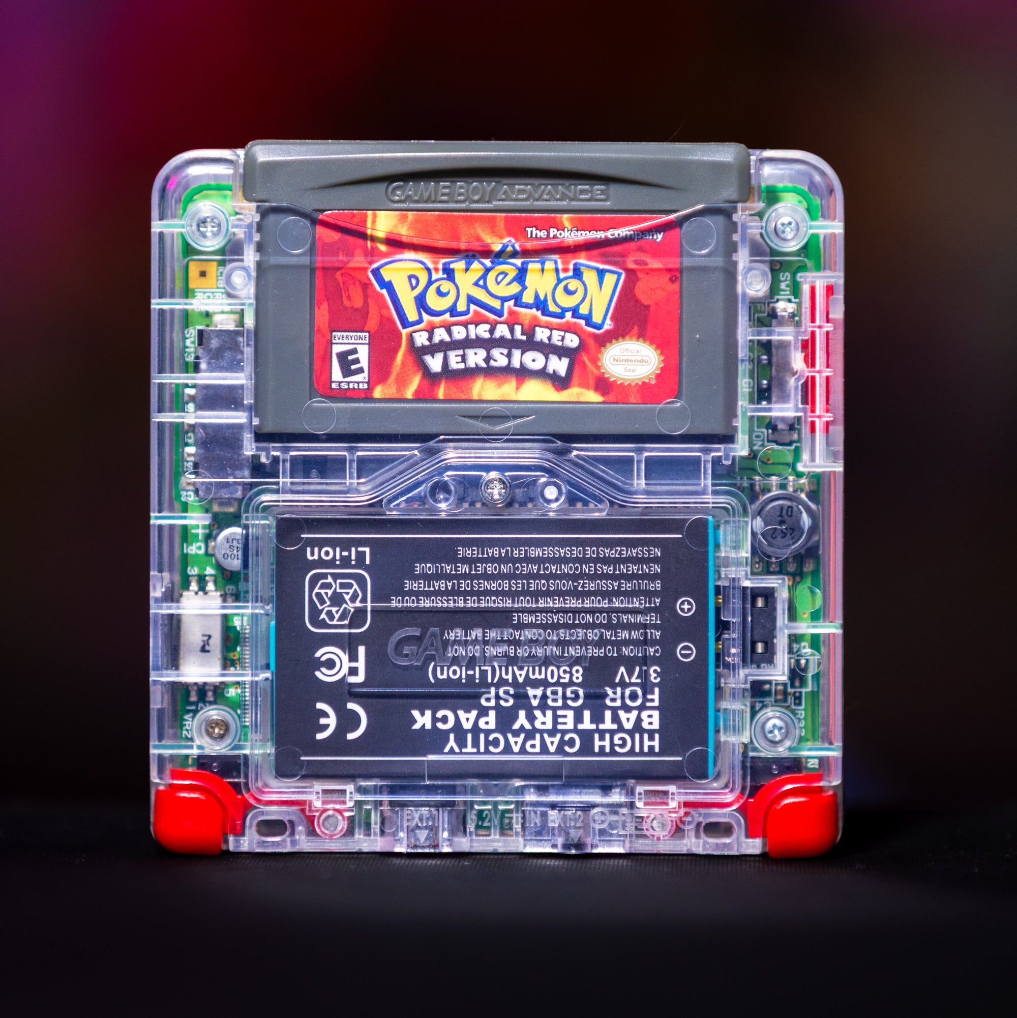 Game Boy Advance SP - Custom Clear Charizard Evolution Console
