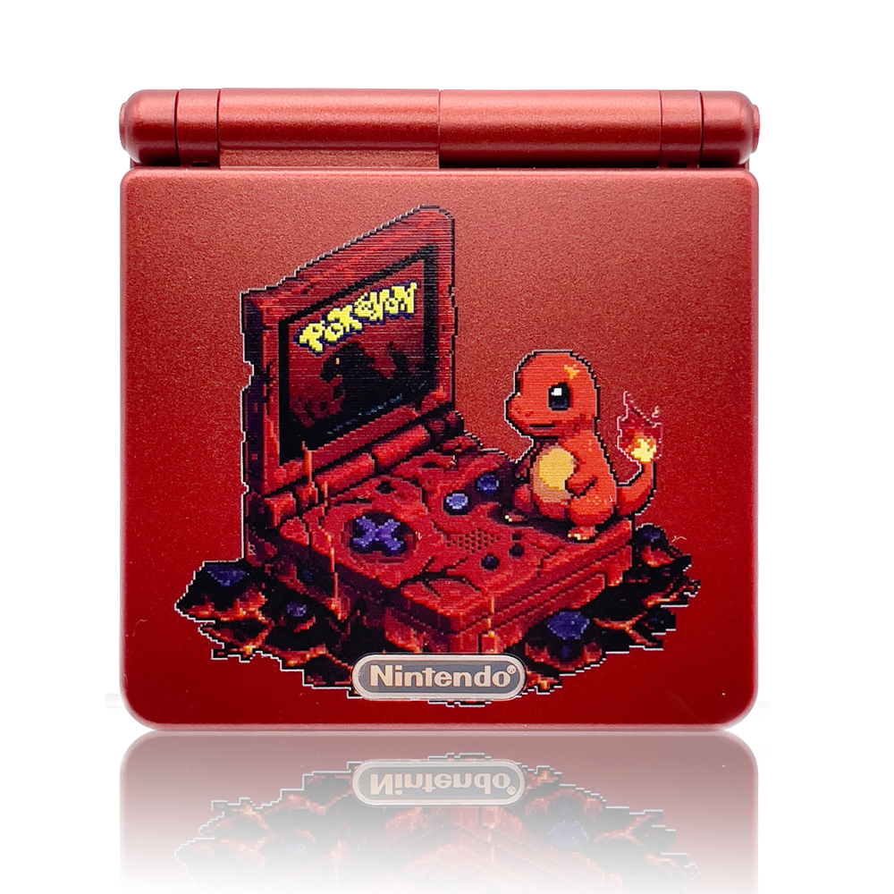 Game Boy Advance SP Charmander edition with IPS V5 backlit screen