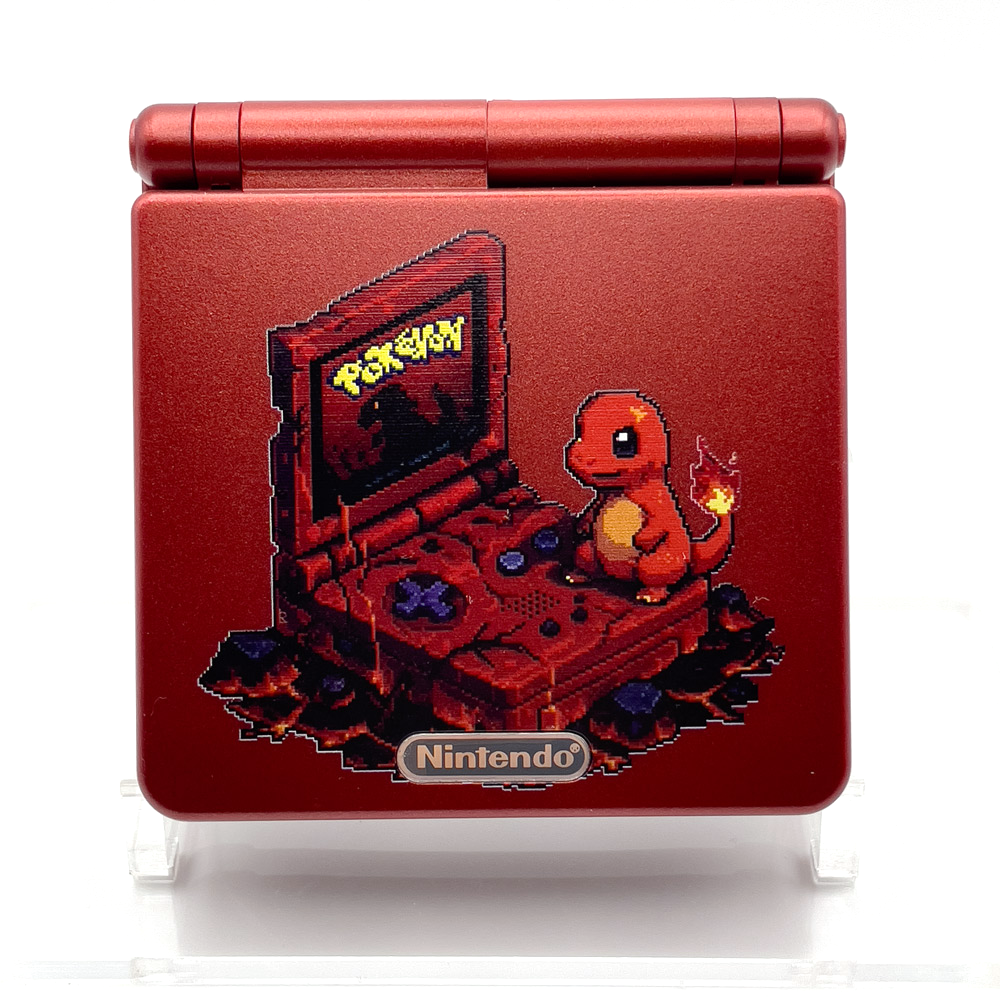 Red Charmander edition Game Boy Advance SP with IPS V5 display
