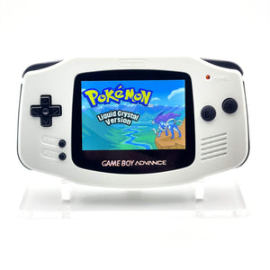 Refurbished Arctic White Gameboy Advance with 2025 IPS V5 backlit screen and black buttons