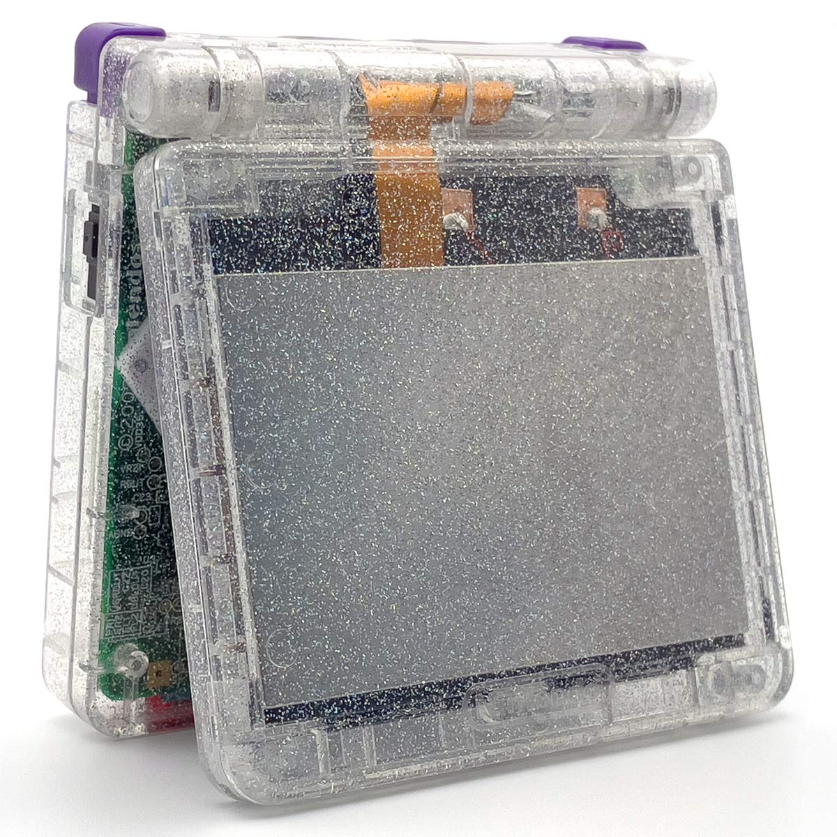 Game Boy Advance SP – Crystal Clear Glitter Edition - Retro Fit