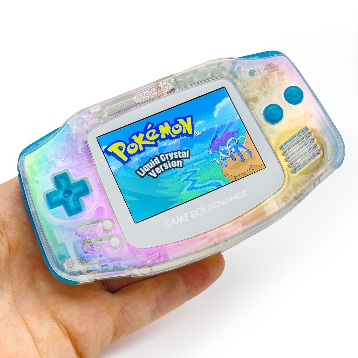 Game Boy Advance Iridescent Pearl Edition with 2025 IPS V5 screen upgrade