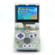 Refurbished Game Boy Advance SP Crystal Clear Glitter Edition with holographic shell and purple buttons