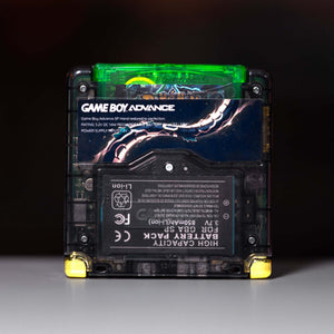 Game Boy Advance SP with Dark Rayquaza custom design and IPS display