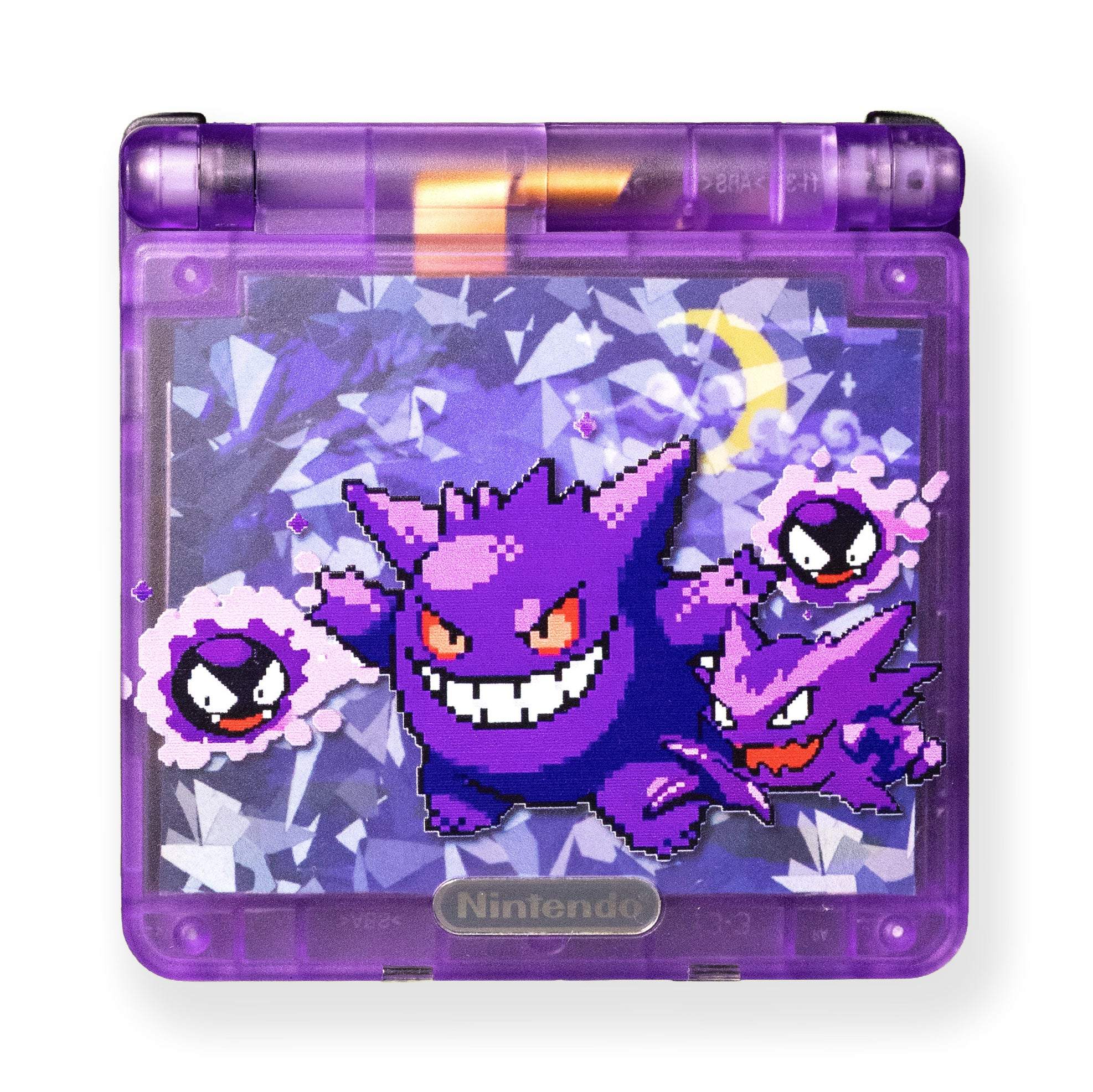 Game Boy Advance SP Gengar Evolution Edition purple transparent shell