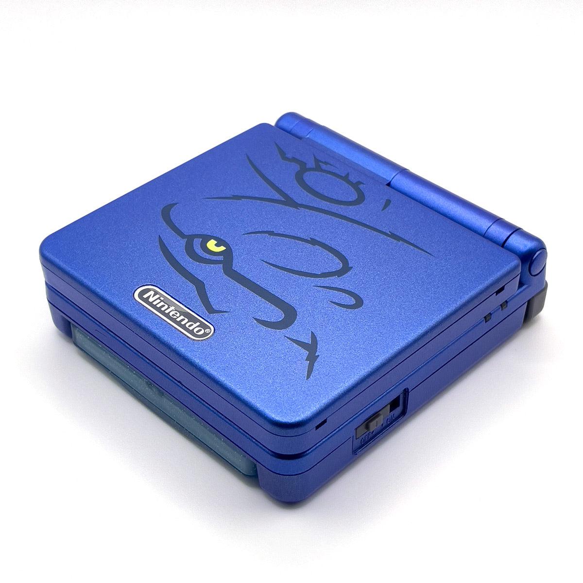 Refurbished Game Boy Advance SP Kyogre Edition with ocean blue shell