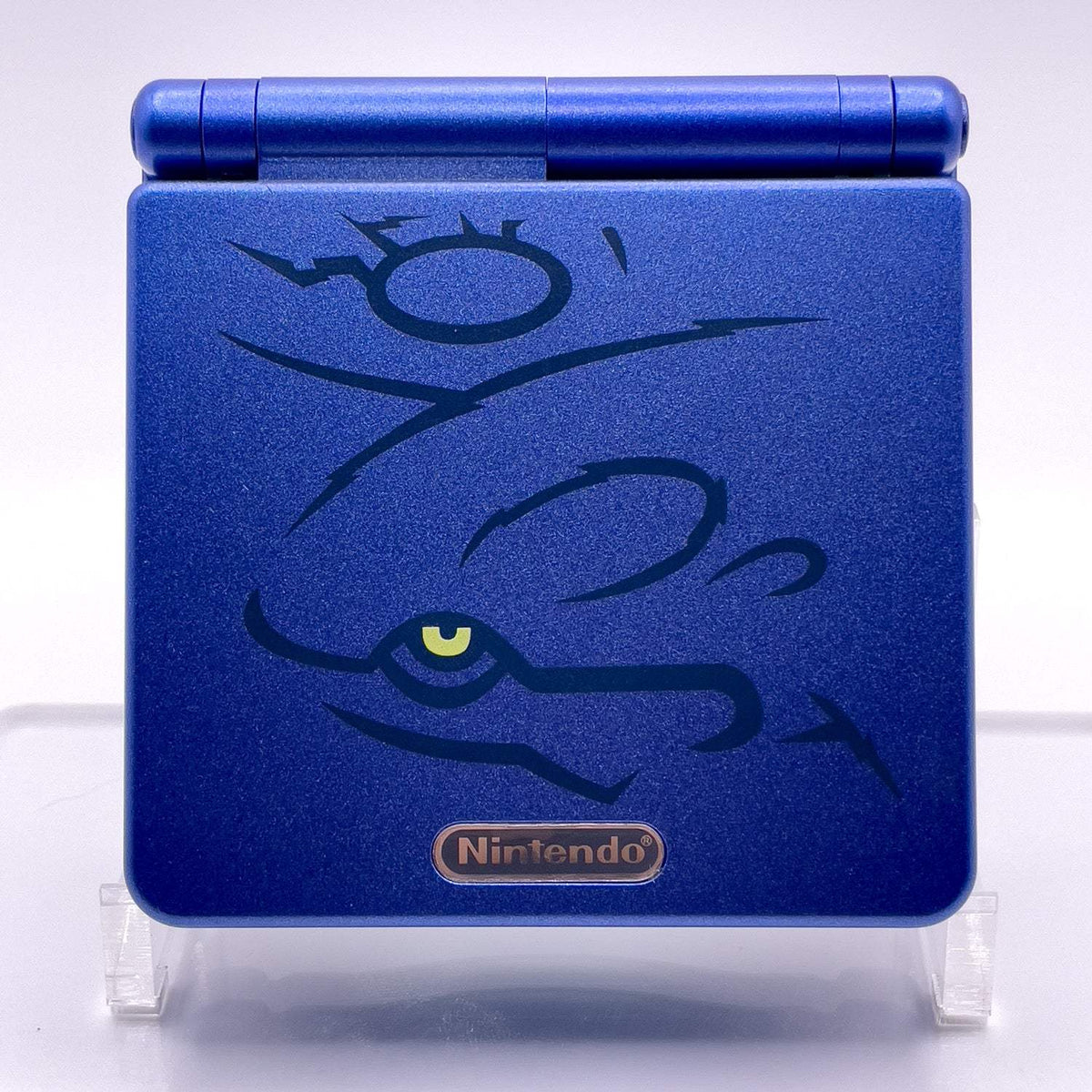 Refurbished Game Boy Advance SP Kyogre Edition with blue shell and IPS V5 screen