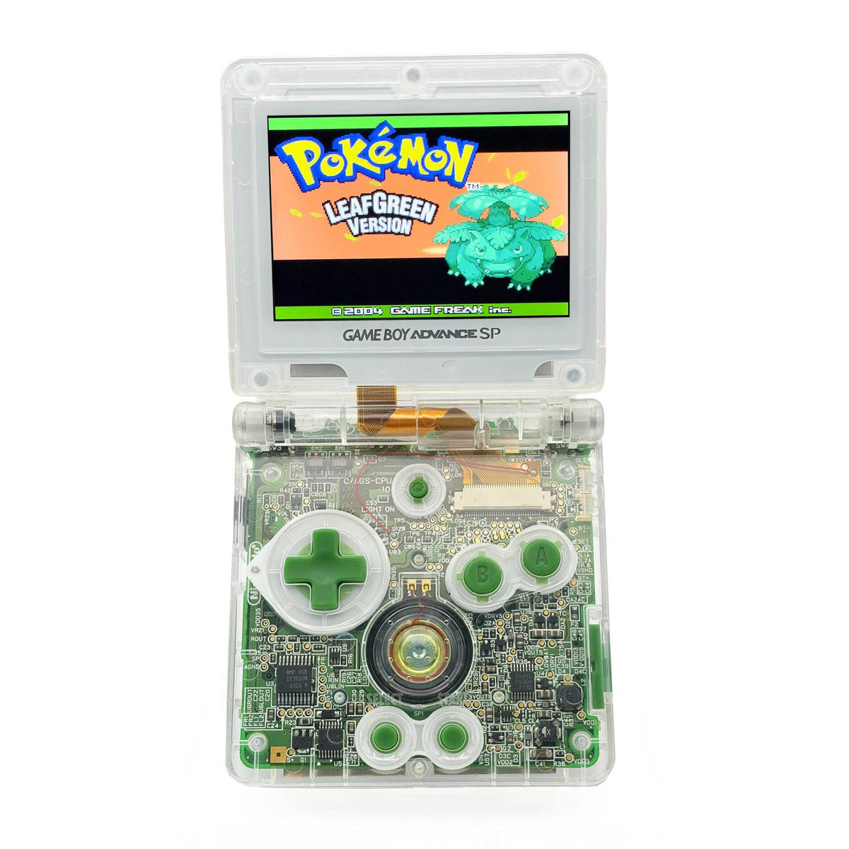 Game Boy Advance SP Legendary Beasts Edition with Johto-inspired design and IPS V5 display