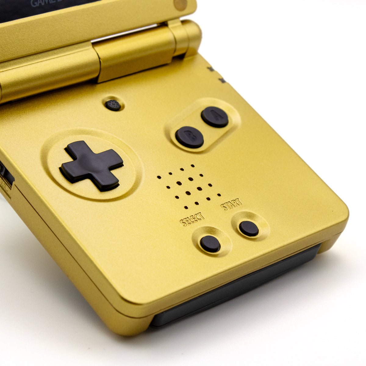 Game Boy Advance SP Majora's Mask Edition gold handheld console with IPS V5 screen