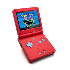 Game Boy Advance SP Pokedex Edition red shell with IPS V5 screen