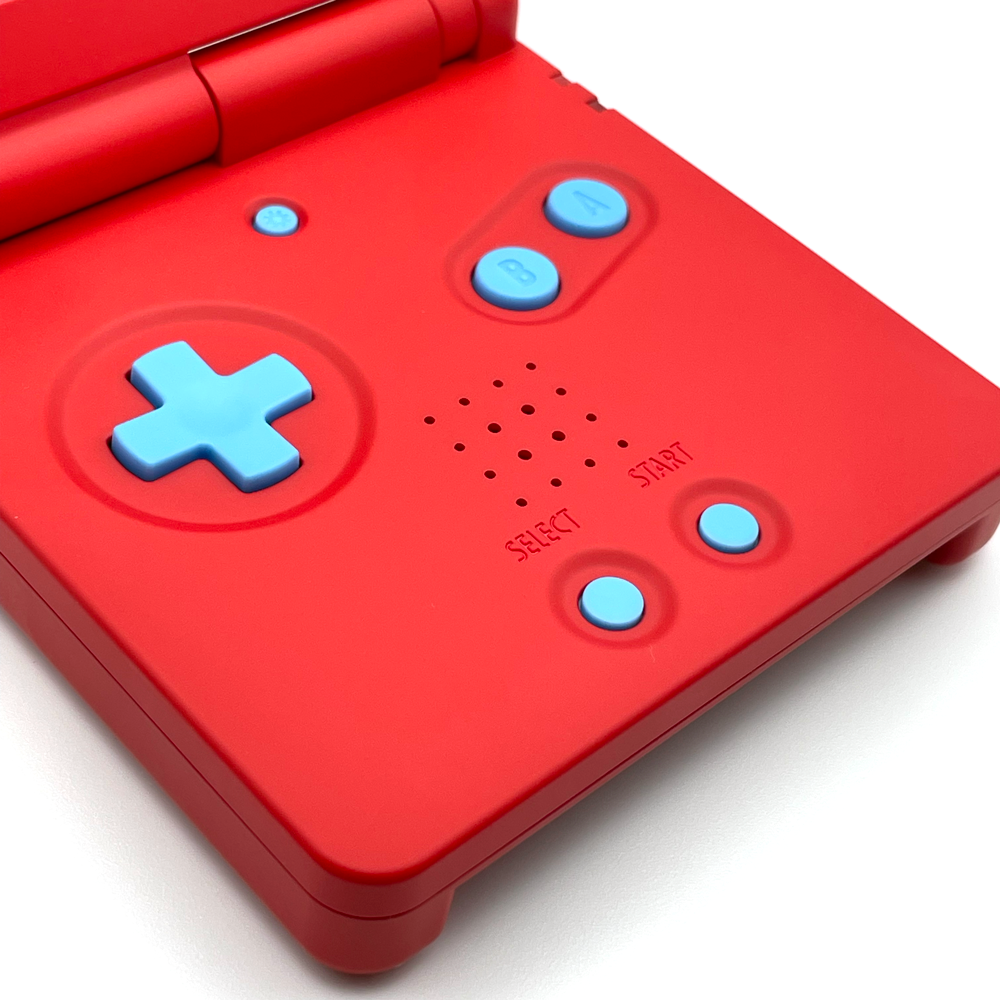 Game Boy Advance SP Pokédex Edition with red shell and IPS V5 screen