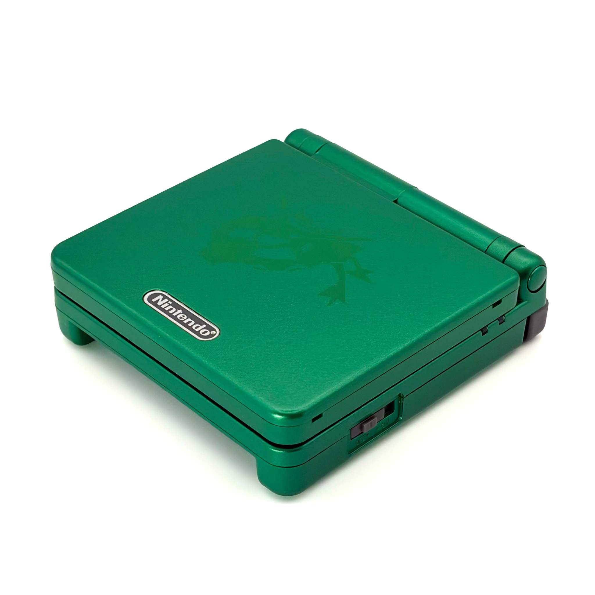 Game Boy Advance SP Rayquaza Edition handheld console with IPS screen