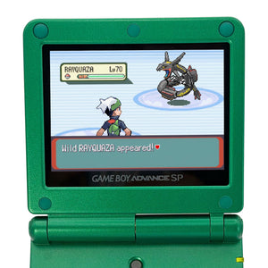 Game Boy Advance SP Rayquaza Edition with upgraded IPS screen