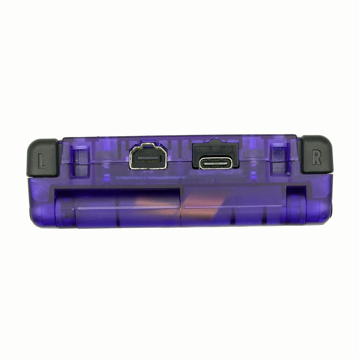 Transparent purple Game Boy Advance SP with IPS V5 display
