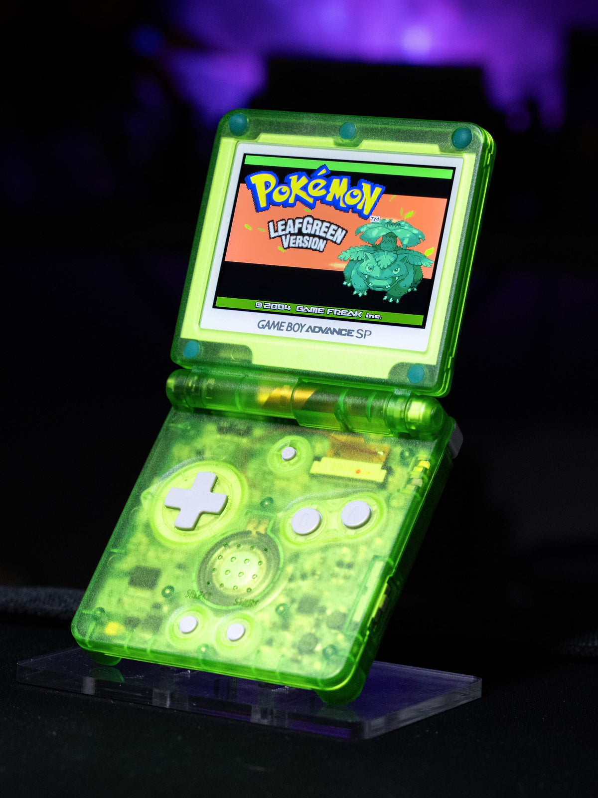 Game Boy Advance SP Venusaur Evolution limited edition with IPS V5 display