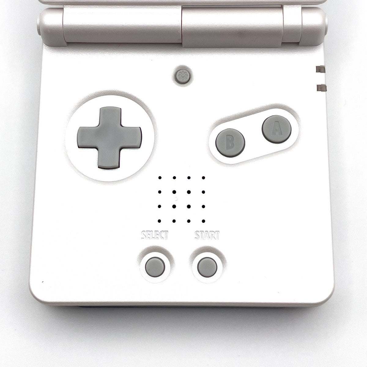 White Game Boy Advance SP with IPS V5 backlit screen