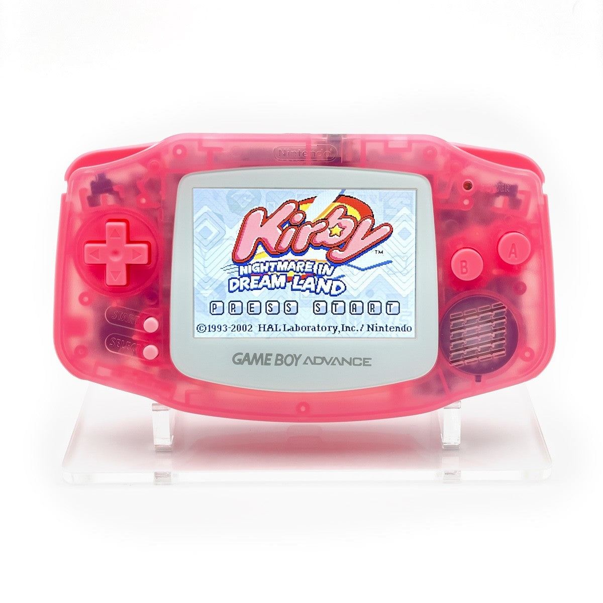 Refurbished hot pink Game Boy Advance with IPS V5 screen