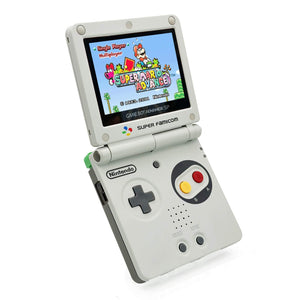 Gameboy Advance SP Super Famicom Edition with coloured buttons and IPS V5 display