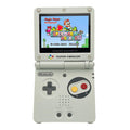Gameboy Advance SP Super Famicom Edition console with grey shell and colored buttons
